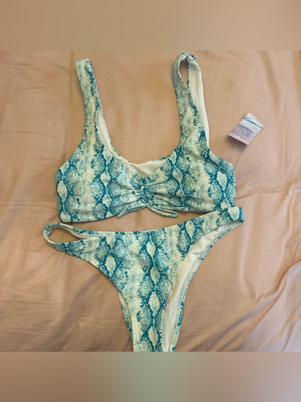 Forever 21 Teal Snake Print Bikini